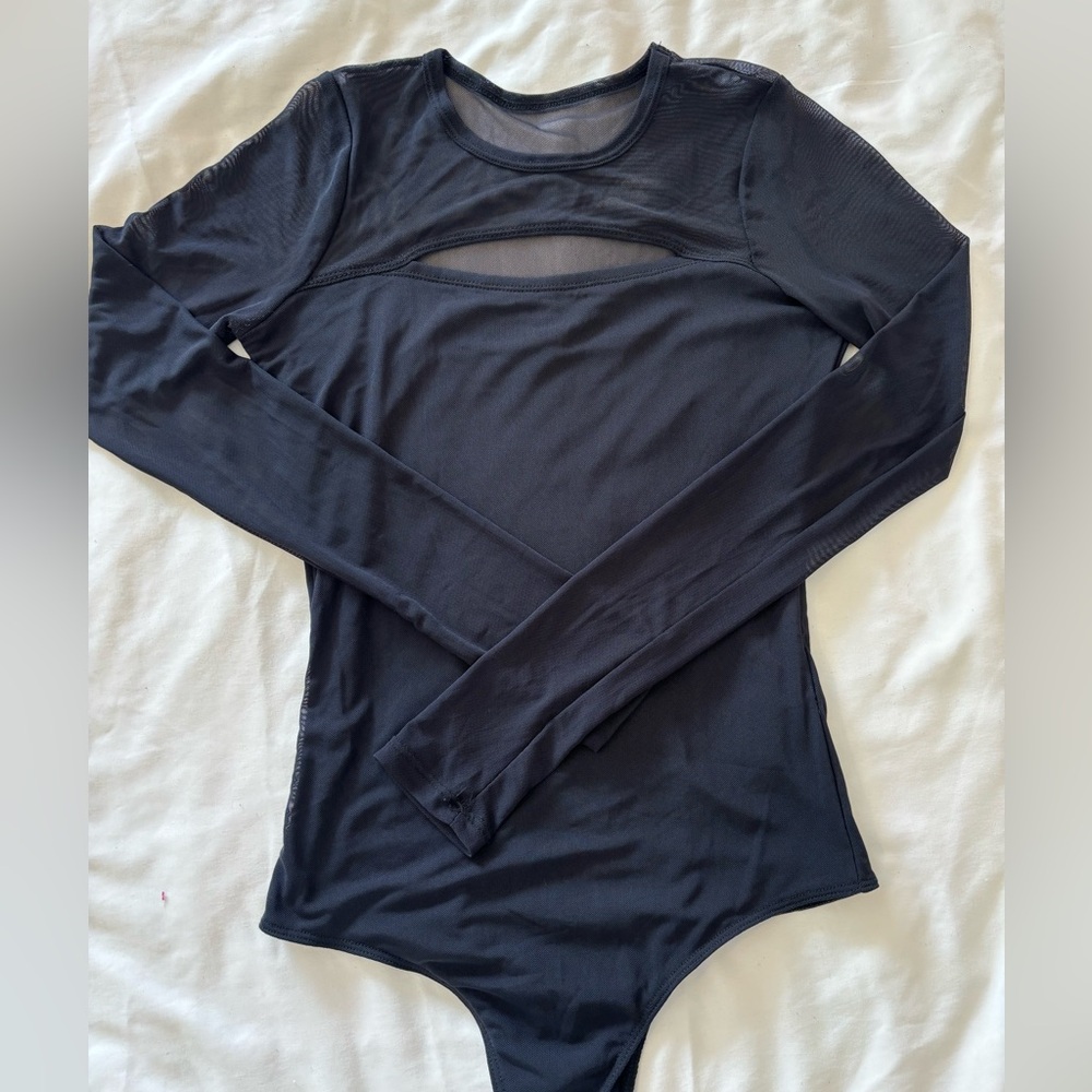 Hollister mesh top black bodysuit size S